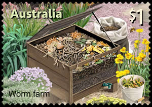 timbre Australie - Lombricompostage